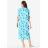Dreams & Co. Plus Size Long Print Sleepshirt(Pale Ocean Cat)