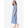 Dreams & Co. Plus Size Long Print Sleepshirt(Sky Blue Winter Cat)