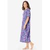 Dreams & Co. Plus Size Long Print Sleepshirt(Soft Iris Butterflies)