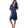Dreams & Co. Plus Size Short French Terry Zip-Front Robe(Classic Leopard)