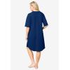 Dreams & Co. Plus Size Short French Terry Zip-Front Robe(Evening Blue)