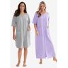 Dreams & Co. Plus Size Short French Terry Zip-Front Robe(Evening Blue)