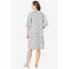 Dreams & Co. Plus Size Short French Terry Zip-Front Robe(Heather Grey Stars)