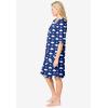 Dreams & Co. Plus Size Short French Terry Zip-Front Robe(Ultra Blue Clouds)