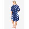Dreams & Co. Plus Size Short French Terry Zip-Front Robe(Ultra Blue Clouds)