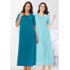 Only Necessities Plus Size 2-Pack Long Silky Gown(Sweet Coral Flower)