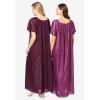 Only Necessities Plus Size 2-Pack Long Silky Gown(Ultra Blue French Blue Flower)