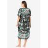 Only Necessities Plus Size Mixed Print Short Lounger(Black Vine)