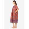 Only Necessities Plus Size Mixed Print Short Lounger(Electric Orange Bloom)