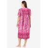 Only Necessities Plus Size Mixed Print Short Lounger(Pink Burst Ikat)