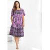 Only Necessities Plus Size Mixed Print Short Lounger(Pink Burst Ikat)