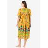 Only Necessities Plus Size Mixed Print Short Lounger(Yellow Butterfly)