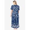 Only Necessities Women’s Plus Size Bib Front Lounger House Dress, Nightgown(Black White Floral)