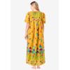 Only Necessities Women’s Plus Size Bib Front Lounger House Dress, Nightgown(Yellow Butterfly)