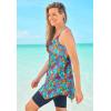 Swimsuits For All Swim 365 Women’s Plus Size Longer-Length Tankini Top(Hula Palm)