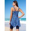 Swimsuits For All Swim 365 Women’s Plus Size Longer-Length Tankini Top(Royal Oasis Animal)