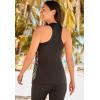 Swimsuits for All Swim 365 Women’s Plus Size Longer-Length Racerback Tankini Top(Ombre Palm Placement)