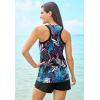 Swimsuits for All Swim 365 Women’s Plus Size Longer-Length Racerback Tankini Top(Pink Textured Palm)