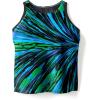 Swimsuits for All Swim 365 Women’s Plus Size Longer-Length Racerback Tankini Top(Teal Sunburst)