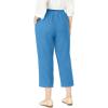 Woman Within Plus Size 7-Day Elastic-Waist Pull-On Cotton Denim Capri Jeans(Azure Blue)