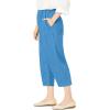 Woman Within Plus Size 7-Day Elastic-Waist Pull-On Cotton Denim Capri Jeans(Azure Blue)