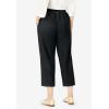 Woman Within Plus Size 7-Day Elastic-Waist Pull-On Cotton Denim Capri Jeans(Black)