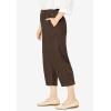 Woman Within Plus Size 7-Day Elastic-Waist Pull-On Cotton Denim Capri Jeans(Chocolate)