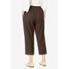 Woman Within Plus Size 7-Day Elastic-Waist Pull-On Cotton Denim Capri Jeans(Chocolate)