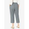 Woman Within Plus Size 7-Day Elastic-Waist Pull-On Cotton Denim Capri Jeans(Gunmetal)