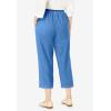 Woman Within Plus Size 7-Day Elastic-Waist Pull-On Cotton Denim Capri Jeans(Light Stonewash)