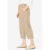 Woman Within Plus Size 7-Day Elastic-Waist Pull-On Cotton Denim Capri Jeans(Natural Khaki)