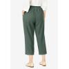 Woman Within Plus Size 7-Day Elastic-Waist Pull-On Cotton Denim Capri Jeans(Pine)