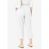 Woman Within Plus Size 7-Day Elastic-Waist Pull-On Cotton Denim Capri Jeans(White)