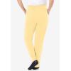 Woman Within Plus Size 7-Day Knit Straight Leg Pant Stretch Elastic Waist (Petite & Tall Available)(Banana)