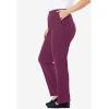Woman Within Plus Size 7-Day Knit Straight Leg Pant Stretch Elastic Waist (Petite & Tall Available)(Deep Claret)