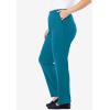 Woman Within Plus Size 7-Day Knit Straight Leg Pant Stretch Elastic Waist (Petite & Tall Available)(Deep Teal)