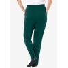 Woman Within Plus Size 7-Day Knit Straight Leg Pant Stretch Elastic Waist (Petite & Tall Available)(Emerald Green)
