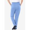 Woman Within Plus Size 7-Day Knit Straight Leg Pant Stretch Elastic Waist (Petite & Tall Available)(French Blue)