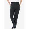 Woman Within Plus Size 7-Day Knit Straight Leg Pant Stretch Elastic Waist (Petite & Tall Available)(Heather Charcoal)