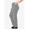 Woman Within Plus Size 7-Day Knit Straight Leg Pant Stretch Elastic Waist (Petite & Tall Available)(Medium Heather Grey)