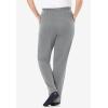 Woman Within Plus Size 7-Day Knit Straight Leg Pant Stretch Elastic Waist (Petite & Tall Available)(Medium Heather Grey)