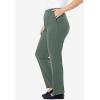Woman Within Plus Size 7-Day Knit Straight Leg Pant Stretch Elastic Waist (Petite & Tall Available)(Pine)