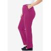 Woman Within Plus Size 7-Day Knit Straight Leg Pant Stretch Elastic Waist (Petite & Tall Available)(Raspberry)