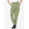 Woman Within Plus Size 7-Day Knit Straight Leg Pant Stretch Elastic Waist (Petite & Tall Available)(Sage)