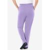 Woman Within Plus Size 7-Day Knit Straight Leg Pant Stretch Elastic Waist (Petite & Tall Available)(Soft Iris)