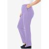 Woman Within Plus Size 7-Day Knit Straight Leg Pant Stretch Elastic Waist (Petite & Tall Available)(Soft Iris)