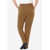 Woman Within Plus Size 7-Day Knit Straight Leg Pant Stretch Elastic Waist (Petite & Tall Available)(Toffee)