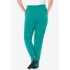 Woman Within Plus Size 7-Day Knit Straight Leg Pant Stretch Elastic Waist (Petite & Tall Available)(Waterfall)