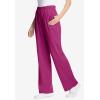 Woman Within Plus Size 7-Day Knit Wide-Leg Pull-On Pants(Raspberry)