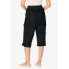Woman Within Plus Size Convertible Length Cargo Capri/Bermuda(Black)